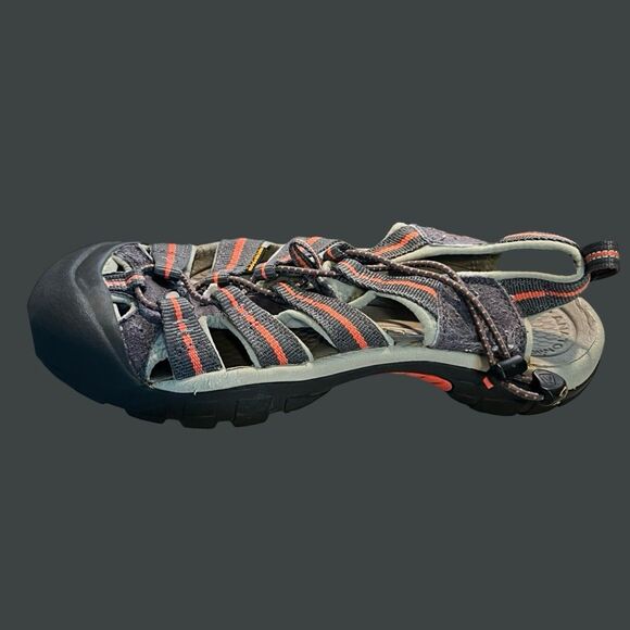 Men’s Keen Newport H2 Hiking Bungee Sandals Gray Orange Size 8.5 EU 39 - Picture 3 of 7
